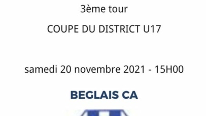 🔔⚠️🏆🏆MATCH DE COUPE DE DISTRICT 🔴⚪🔵 Salut à tous notre équipe U17 rencontre le C