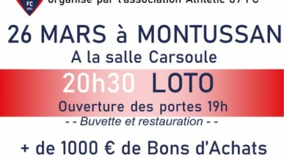 Votre club de L’ATHLETIC 89 FC 🔴 ⚪ 🔵 organise le Samedi 26 Mars le LOTO DU F⚽️⚽️